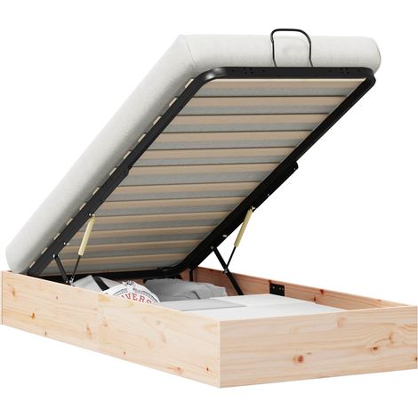Ottoman Bed Frame with Storage Natural 90 x 200 cm vidaXL (1/5)