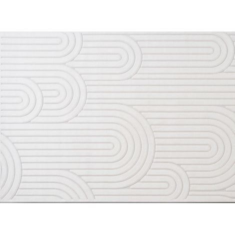 Tapis blanc écru à relief géométriques 154 x 230 cm AFINA