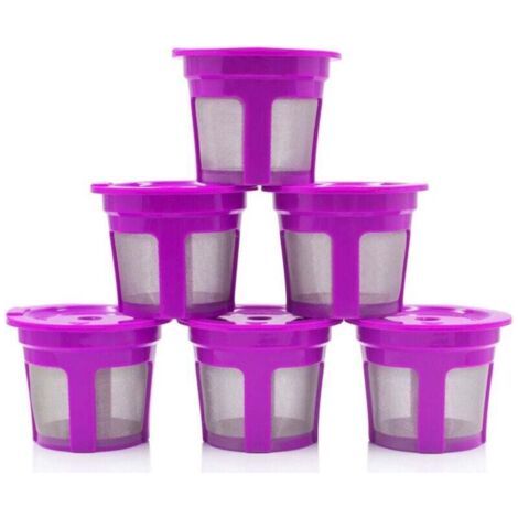 6er-Pack wiederverwendbare K-Cup-Kaffeefilter – Nachfüllbare Kaffeekapseln mit integriertem Filter für Keurig & Select Einzelportions-Kaffeemaschinen