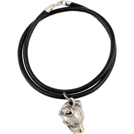 Collier pour chien Staffordshire Bull Terrier (Staffik, Staffi) - pendentif plaqué argent, bijou unique de la marque Art-Dog, idéal pour les amoureux des chiens. (1/5)