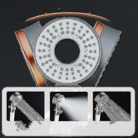 Pommeau de douche double face à arrêt automatique, douchette à main économique en eau (1/5)