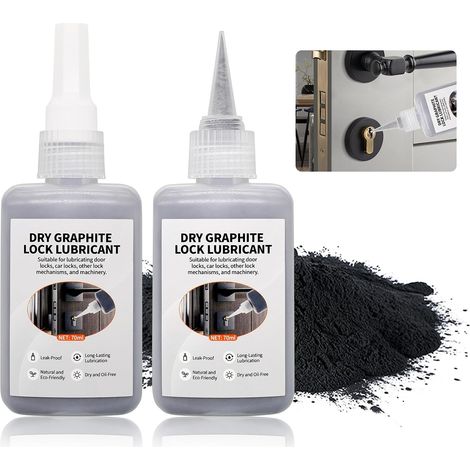Lubrifiant Serrure 70ml x 2, Poudre Graphite, Graphite Serrure (1/5)