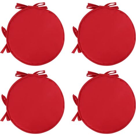 Lot de 4 coussins de chaise de salle à manger ronds pour jardin, maison, cuisine, salle à manger, 38 cm, rouge foncé