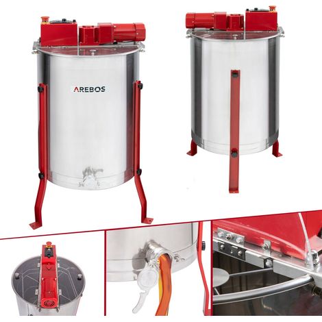 AREBOS Extractor de Miel Eléctrico 4 Marcos Apicultor Centrifugador