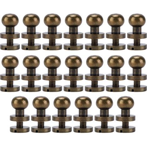 20 Bronze-Messing-Nieten 8x7mm für Gepäck-, Schuh- und Bekleidungsaccessoires - Verschleißfest (1/5)