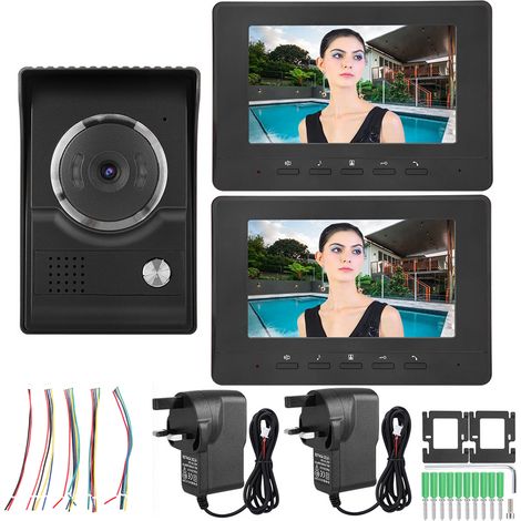 Kit interphone vidéo porte avec sonnette, communication bidirectionnelle, 110-240V (prise UK), pour maison (1/5)