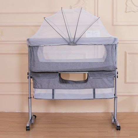 SiFree® Berceau Bébé Lit Bébé Portable de Voyage Avec Moustiquaire + Roue Universelle，berceau multifonctionnel à hauteur variable 935771-88cm (1/5)
