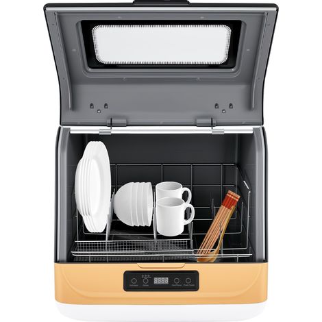 DWS-T05 Lave-vaisselle posable 800W Lave vaisselle de comptoir Lave vaisselle avec 3 programmes de lavage séchage Lave les plats assiettes verres bols couverts fruits Gain de place (1/5)