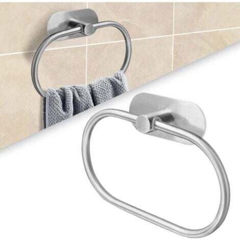 Anello portasciugamani autoadesivo in acciaio inox antiruggine per il bagno, non richiede foratura.