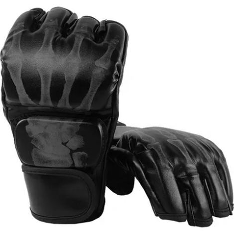 Gants de sport mi-doigts en cuir PU ergonomiques pour sac de frappe et entraînement (1/5)