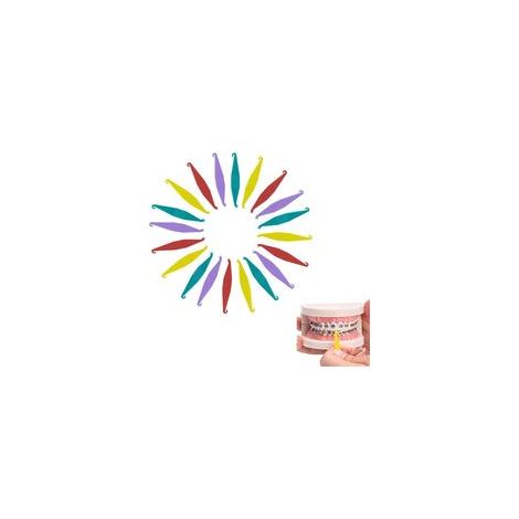 20 Stück kieferorthopädische Gummibänder, Kunststoff-Werkzeug zum Einsetzen und Entfernen von Gummibändern, praktischer Gummihaken und -schieber zur Pflege von Zahnspangen (1/5)