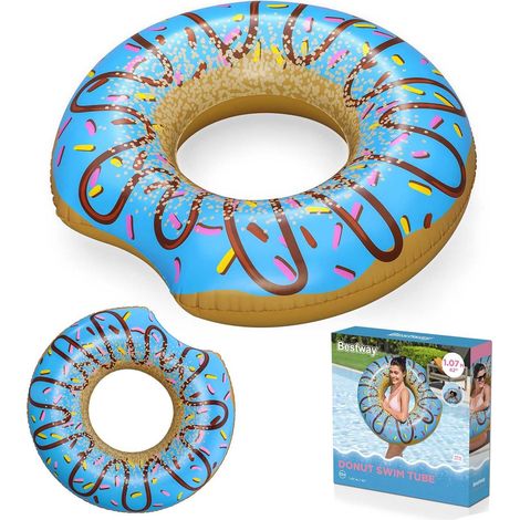 Flotador de playa hinchable para nadar donut azul 107cm bestway
