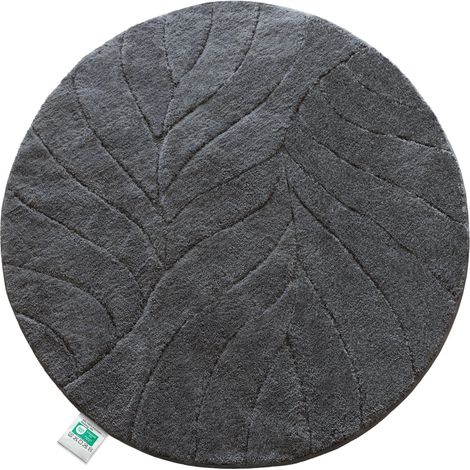 Badematte Maris Badteppich in Rund Dunkelgrau 120 cm Durchmesser