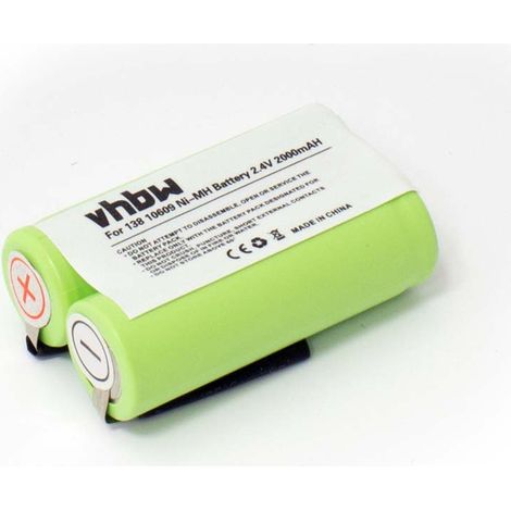 vhbw batteria compatibile con Philips Philishave HQ6879, HQ6889, HQ6890, HQ6894, HQ7310, HQ7320, HQ7330 rasoio elettrico (2000mAh, 2,4V, NiMH)