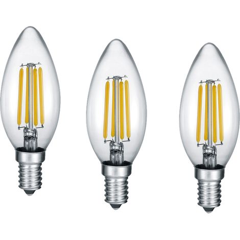 E14 Filament LED 3 Stk. - 2 Watt, 250 Lumen warmweiß, Ø3cm - nicht dimmbar