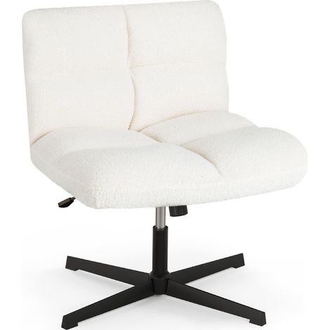 Sedia da ufficio senza braccioli regolabile in altezza, Sedia da scrivania con seduta ampia per studio Beige (1/4)