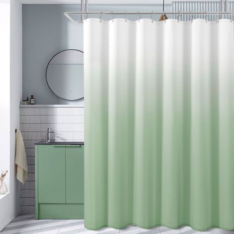 Duschvorhang 180 x 180 cm grüner Duschvorhang wasserdichter bedruckter Polyester-Duschvorhang (1/4)