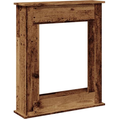 Cadre de cheminée vieux bois 75x20x87,5 cm bois d'ingénierie