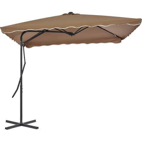 Maison Exclusive - Parasol d'extérieur avec poteau en acier 250 x 250 cm Taupe (1/5)
