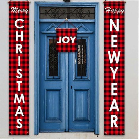 MIMIGO Weihnachtsbanner für die Veranda, Weihnachtsgruß, Weihnachtsschild für die Haustür, Dekoration für den Innenbereich (1/3)