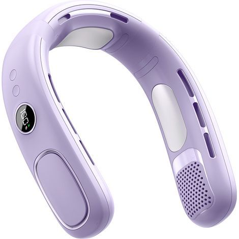 Ventilateur de Cou Portable - Refroidissement TEC supraconducteur 360° - Intérieur extérieur écran numérique - Violet (1/4)