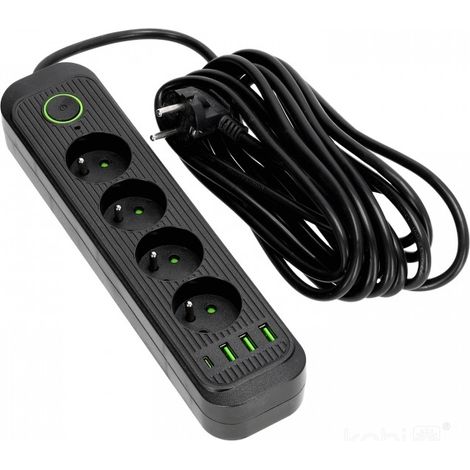 Cavo di prolunga 4Gn+USB 5 m nero (1/5)