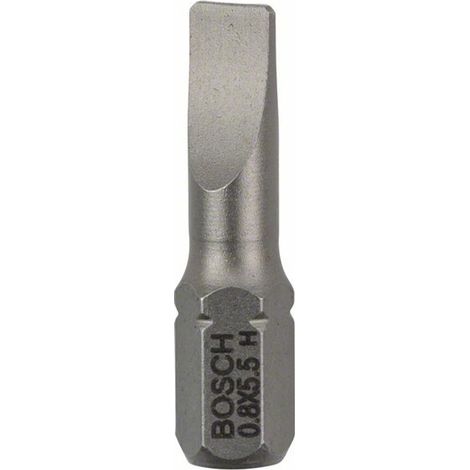 Bosch Schrauberbit Extra-Hart, S 0,8 x 5,5, 25 mm, 25er-Pack (1/5)