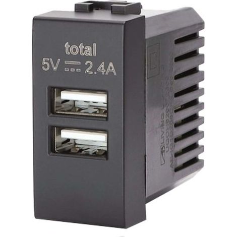 PRESA USB ABL - NERO 2 PRESE USB VOLT 5 A 2.4 - 8 pezzi