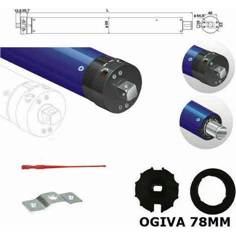 Motore Per Tenda Da Sole 220kg 120 Nm Elettrico Avvolgibile Avvolgibili Rullo 78