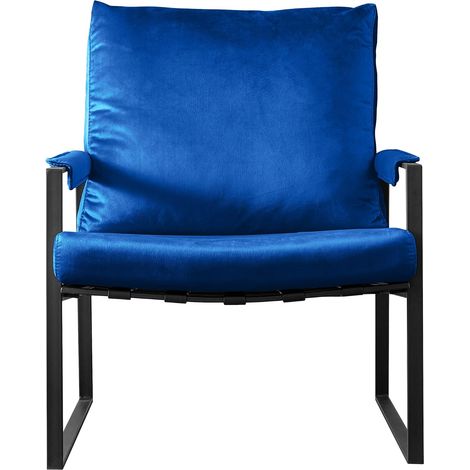 Lounge chair with welcome cushion for living room, office, dining room (blue) (1/5)