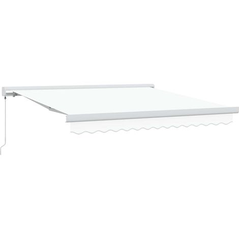 Einziehbare Markise Weiß 300 x 250 cm Stoff und Metall
