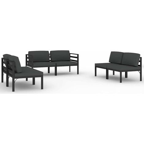 Maison Exclusive - Set Divani da Giardino 6 pz con Cuscini in Alluminio Antracite (1/5)