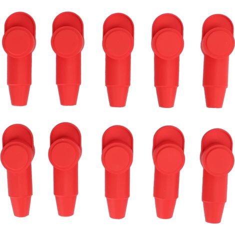 Lot de 10 Cache-bornes de Batterie de Voiture, Cache-bornes en Silicone Rouge pour Alternateur, Remplacement de Protection de Bornes pour Fil 10‑2 AWG (1/5)