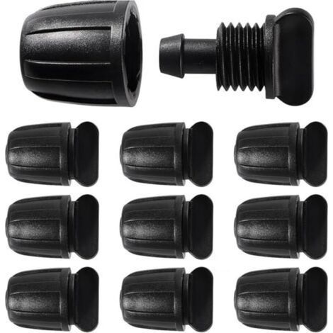 10 Pieces Drip Irrigation Fittings for 8/12mm Tubes, Drip Irrigation Plugs Adapter, Straight Irrigation Fittings, Irrigation Hose Connector (1/5)
