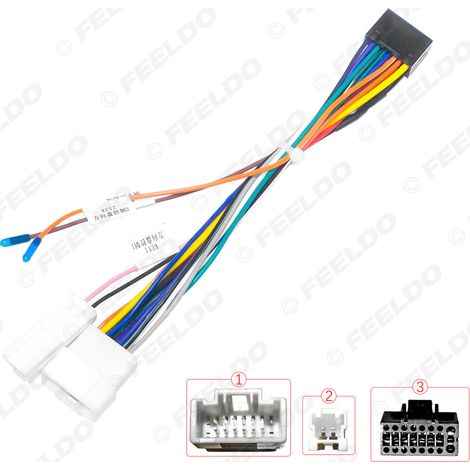 Câble d'alimentation 16P pour faisceau de câblage de modification audio-visuelle du système de navigation grand écran Android Southeast Lingyue V3/Mitsubishi Lancer