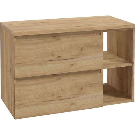 kielle Nefia - Mueble con encimera debajo de fregadero 90x54x45 cm, versión izquierda, roble dorado 50027S91L1 (1/5)