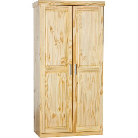 CALI - Armoire 2 Portes Bois Massif Naturel (1/5)