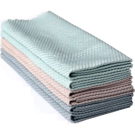 Chiffon à vaisselle,Chiffon spécial en écailles de Poisson pour Le Nettoyage du Verre,sans Traces,élimination de l\'huile de Cuisine (1/4)