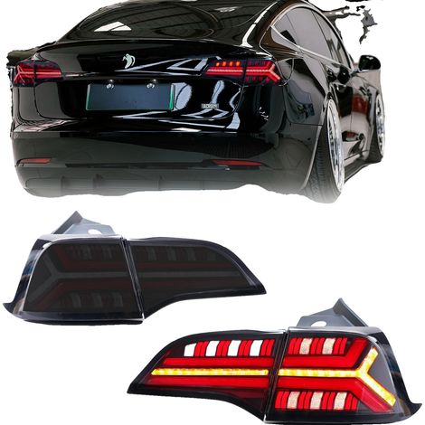 Rücklichtbaugruppe, PC- und ABS-Material, 35W Leistung, 12V Spannung, Kompatibilität für Tesla Model 3 und Model Y, 3400LM Helligkeit (1/5)