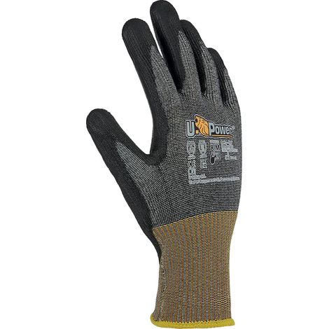 U-Power Bachata Gants travail sécurité en nylon pour écran tactile Gris 9/L