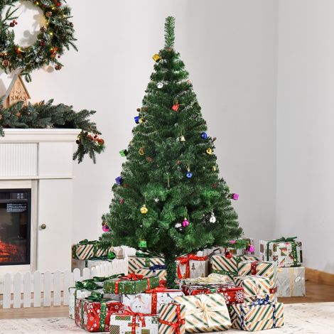 Albero di Natale artificiale HOMCOM da 150 cm con 420 rami, decorazioni a forma di pigna, decorazione natalizia per interni, verde.