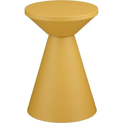 Table d'appoint ronde bout de canapé et chevet en fer jaune ocre Ø 30,5 x H 45 cm - PANGIVO (1/5)