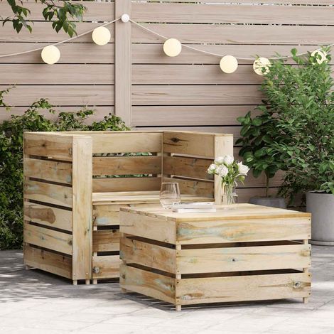 Maison Exclusive - 2-tlg. Garten-Lounge-Set aus Paletten Imprägni (1/5)