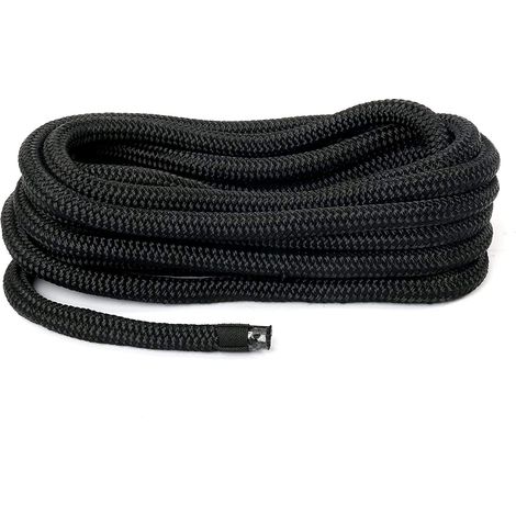 Ligne de protection de bateau en nylon avec œil - 15 mm de diamètre - 7 m de long - Noir (1/5)