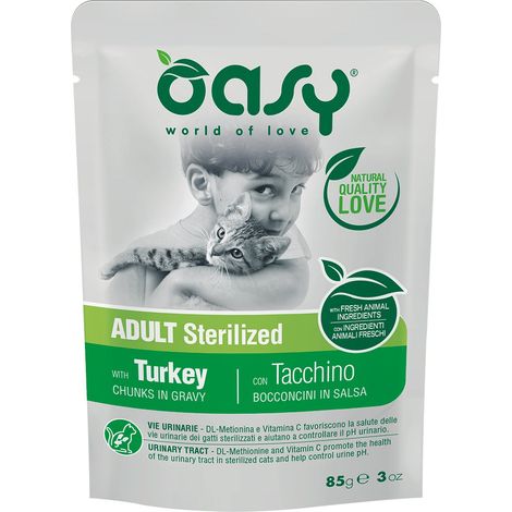 Oasy  Etapa de vida  Esterilizado - Saszetka 85g - Esterilizado  Indyk 85g