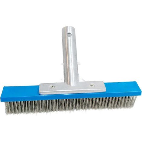 Tête de brosse de piscine 10" en acier inoxydable, brosse à poils métalliques pour le nettoyage des parois de piscine (1/5)