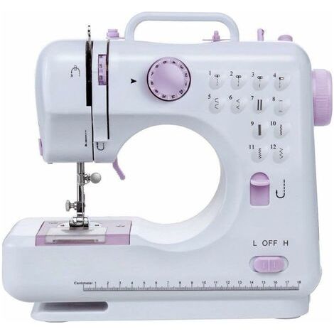 ZOLGINAH Machine à coudre multifonctionnelle à 12 aiguilles Machine à coudre domestique Machine à coudre électrique Machine à coudre portable Double fil Couture inversée Deux vitesses (1/4)