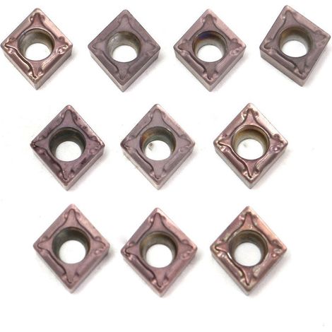 Ahlsen Box mit 10 Stück Dreheinsatzklingen CNC-Hartmetalleinsatz CCMT060204 Gewindedrehwerkzeug für Stahl für Drehmaschinen, Fräsmaschinen (1/3)