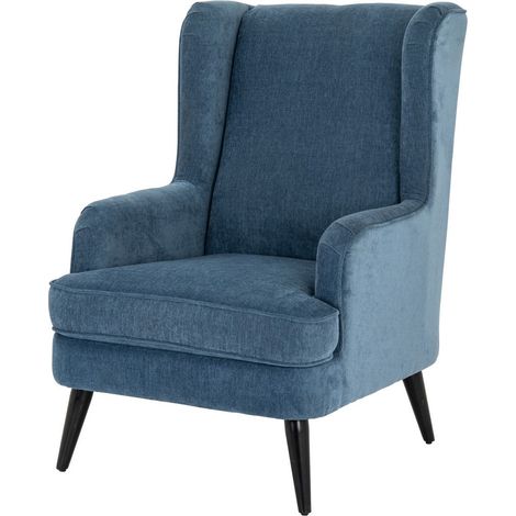 Vellis Wingback Occasional Armchair - Metal - L84 x W76 x H101 cm - Blue