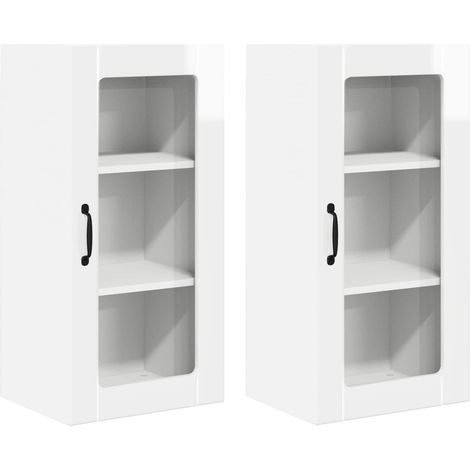 Maison Exclusive - Armario de vidrio para pared PORTO 2 pcs brill